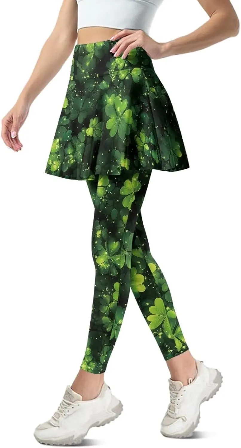 YEXIATODO Skirted Leggings for Women Control The Belly High Waisted Flowy Pleated Golf Skorts Skirts XS-3XL
