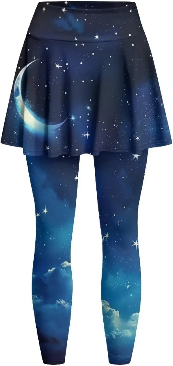 YEXIATODO Skirted Leggings for Women Control The Belly High Waisted Flowy Pleated Golf Skorts Skirts XS-3XL