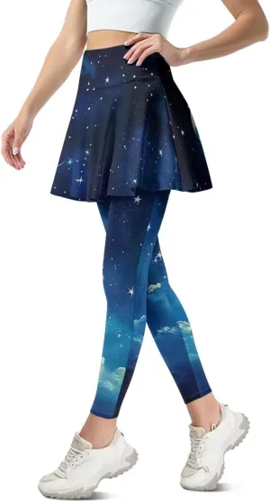 YEXIATODO Skirted Leggings for Women Control The Belly High Waisted Flowy Pleated Golf Skorts Skirts XS-3XL
