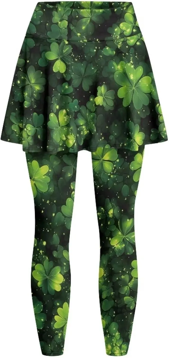 YEXIATODO Skirted Leggings for Women Control The Belly High Waisted Flowy Pleated Golf Skorts Skirts XS-3XL