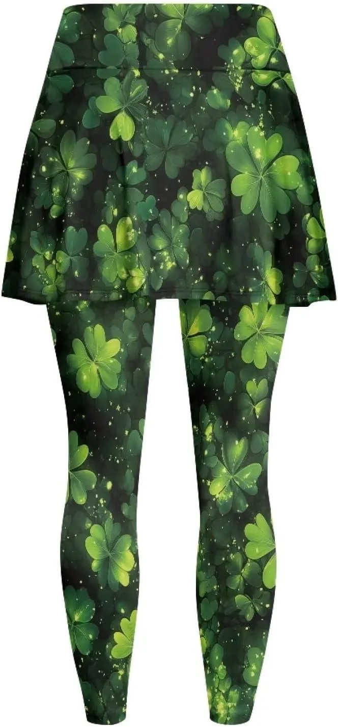YEXIATODO Skirted Leggings for Women Control The Belly High Waisted Flowy Pleated Golf Skorts Skirts XS-3XL