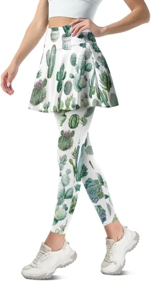 YEXIATODO Skirted Leggings for Women Control The Belly High Waisted Flowy Pleated Golf Skorts Skirts XS-3XL