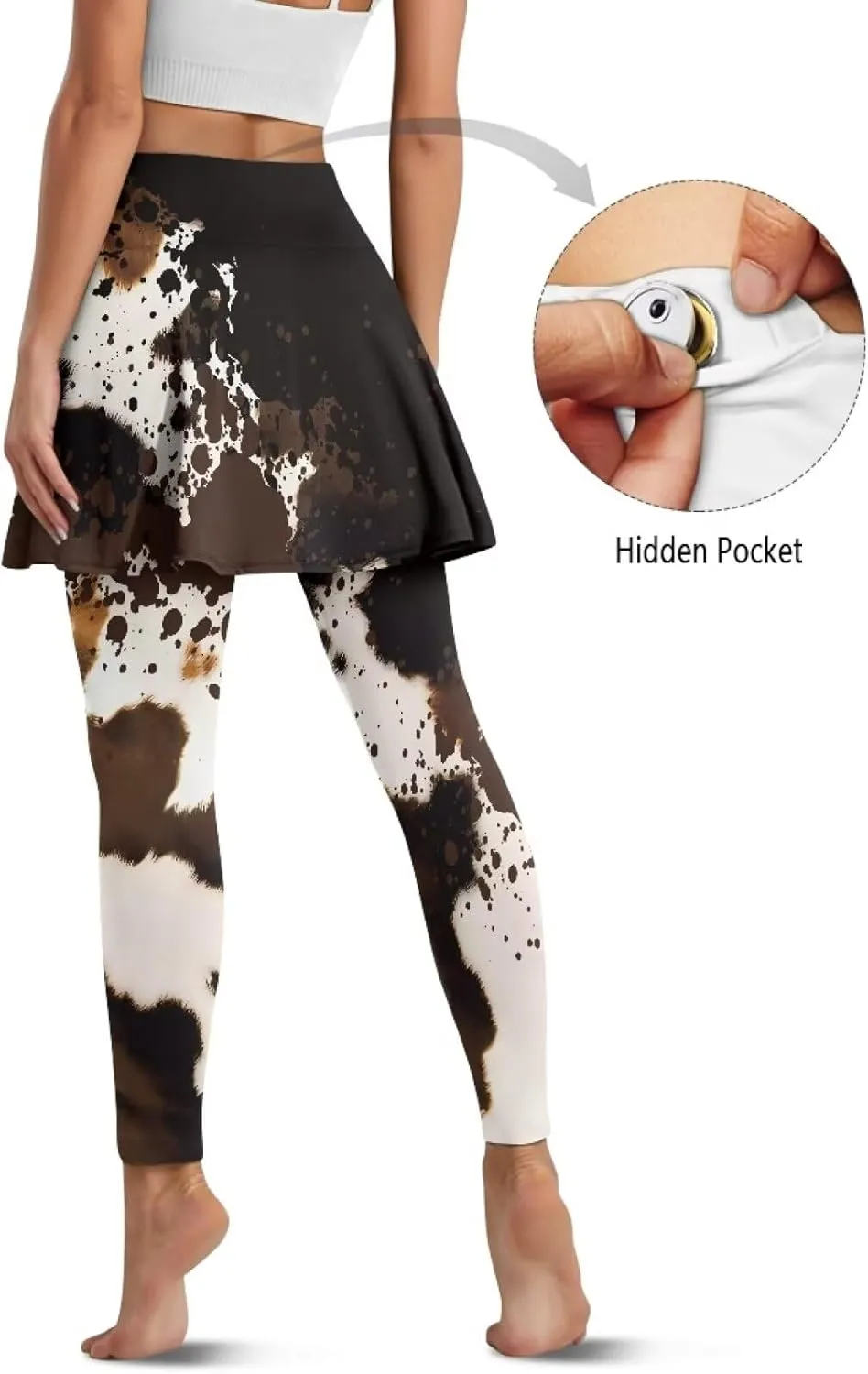 YEXIATODO Skirted Leggings for Women High Waisted Flowy Pleated Golf Skorts Skirts Control The Belly XS-3XL