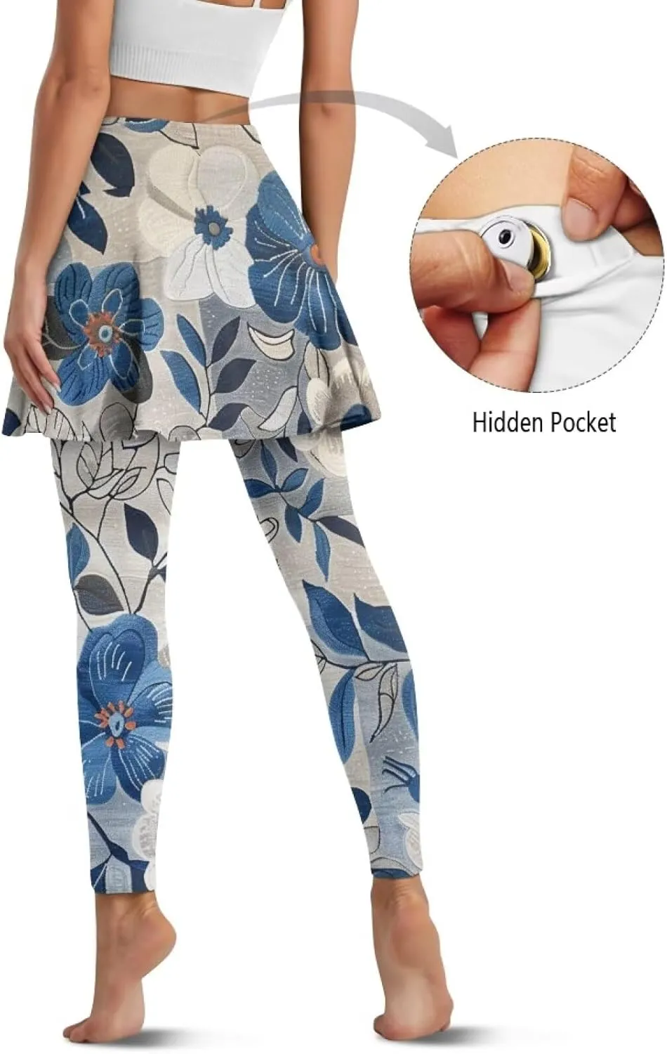 YEXIATODO Skirted Leggings for Women High Waisted Flowy Pleated Golf Skorts Skirts Control The Belly XS-3XL