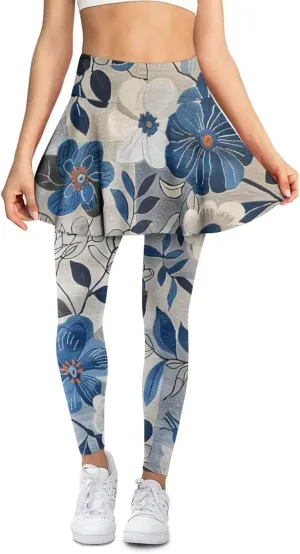 YEXIATODO Skirted Leggings for Women High Waisted Flowy Pleated Golf Skorts Skirts Control The Belly XS-3XL