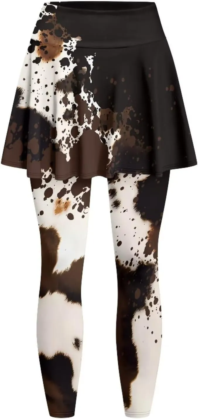 YEXIATODO Skirted Leggings for Women High Waisted Flowy Pleated Golf Skorts Skirts Control The Belly XS-3XL