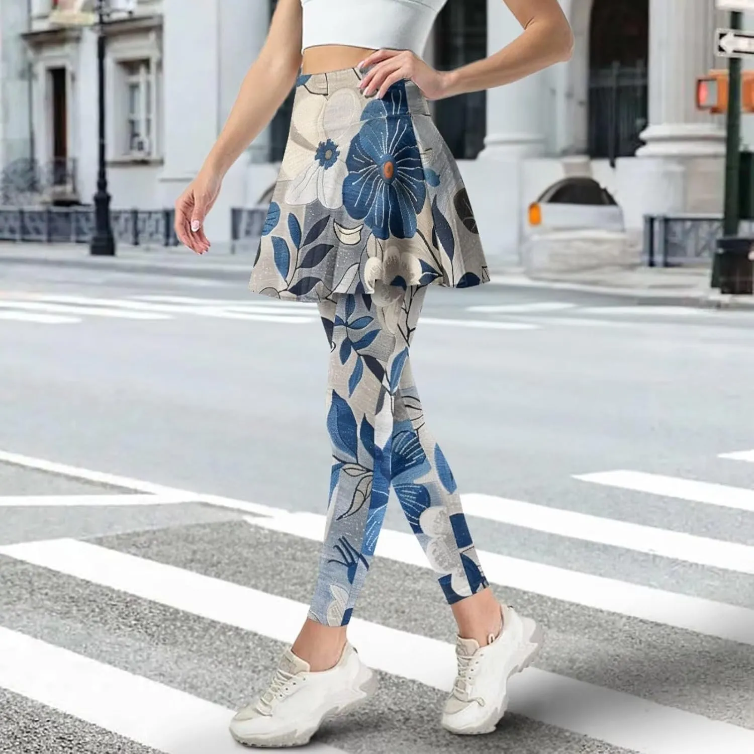 YEXIATODO Skirted Leggings for Women High Waisted Flowy Pleated Golf Skorts Skirts Control The Belly XS-3XL