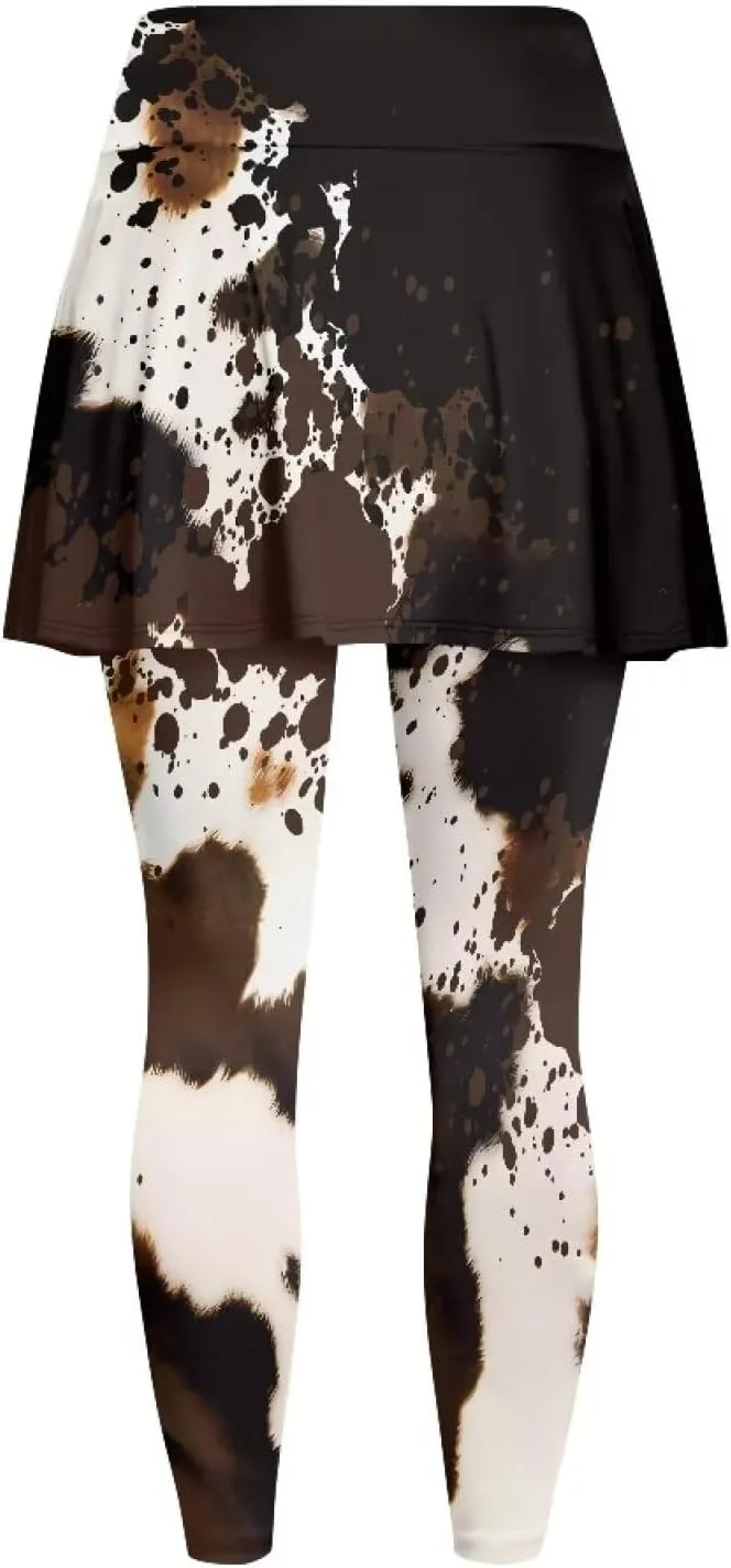 YEXIATODO Skirted Leggings for Women High Waisted Flowy Pleated Golf Skorts Skirts Control The Belly XS-3XL