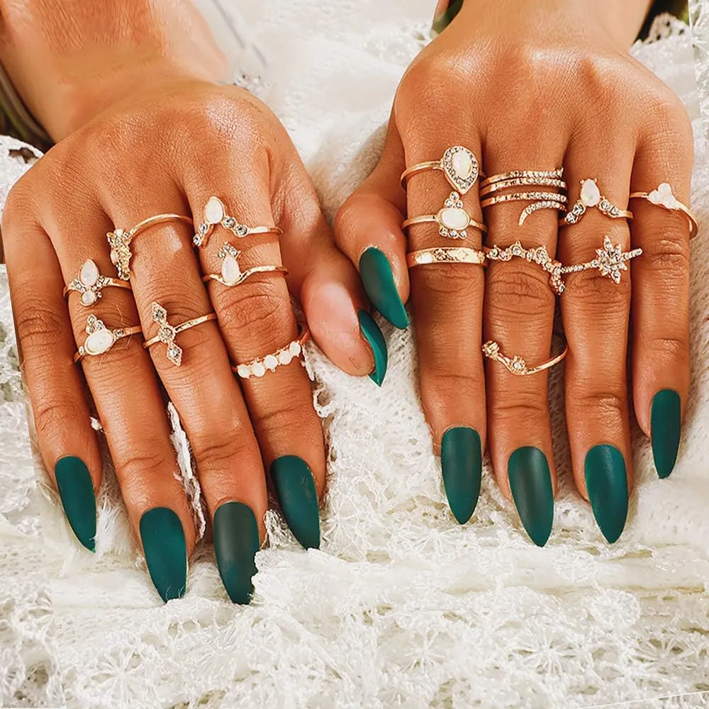 YOOESTORES82 Gold Boho Ring Sets Stackable Knuckle Ring Vintage Snake Finger Rings Set Stacking Joint Midi Trendy Rings Sets for Women