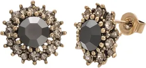 Yoursfs Vintage Black Cz Stud Earrings For Women Gold Plate Cut Diamond Stud Ear Cubic Zircon Jewelry