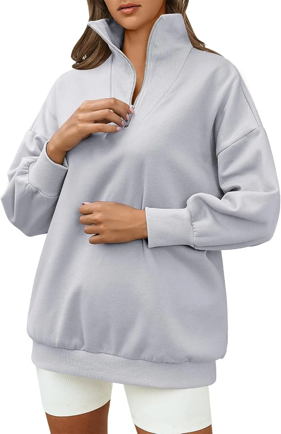 Zeagoo Women Sweatshirts Quarter Zip Stand Collar Pullovers Fleece Workout Hoodies Y2K Clothes