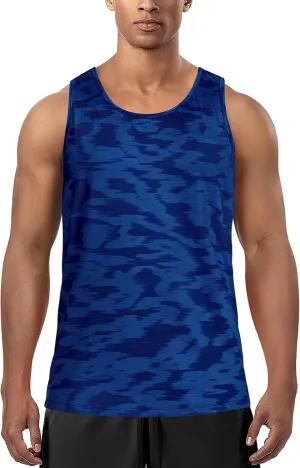 Zengjo Mens Tank Tops Workout Sleeveless Shirts Quick Dry Running Gym Mesh Muscle Tanks