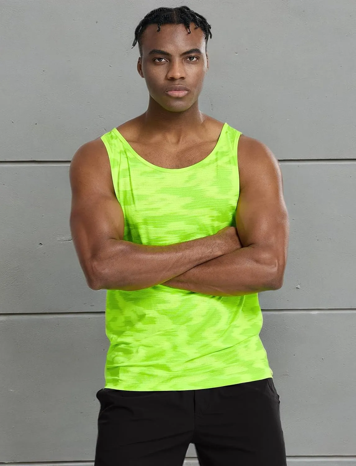 Zengjo Mens Tank Tops Workout Sleeveless Shirts Quick Dry Running Gym Mesh Muscle Tanks