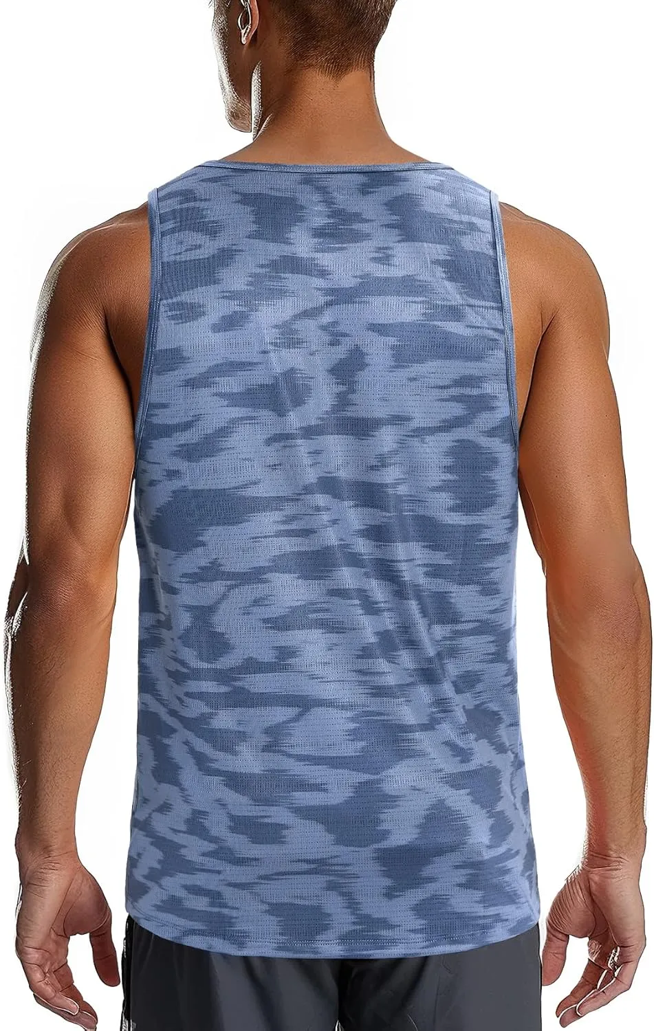 Zengjo Mens Tank Tops Workout Sleeveless Shirts Quick Dry Running Gym Mesh Muscle Tanks