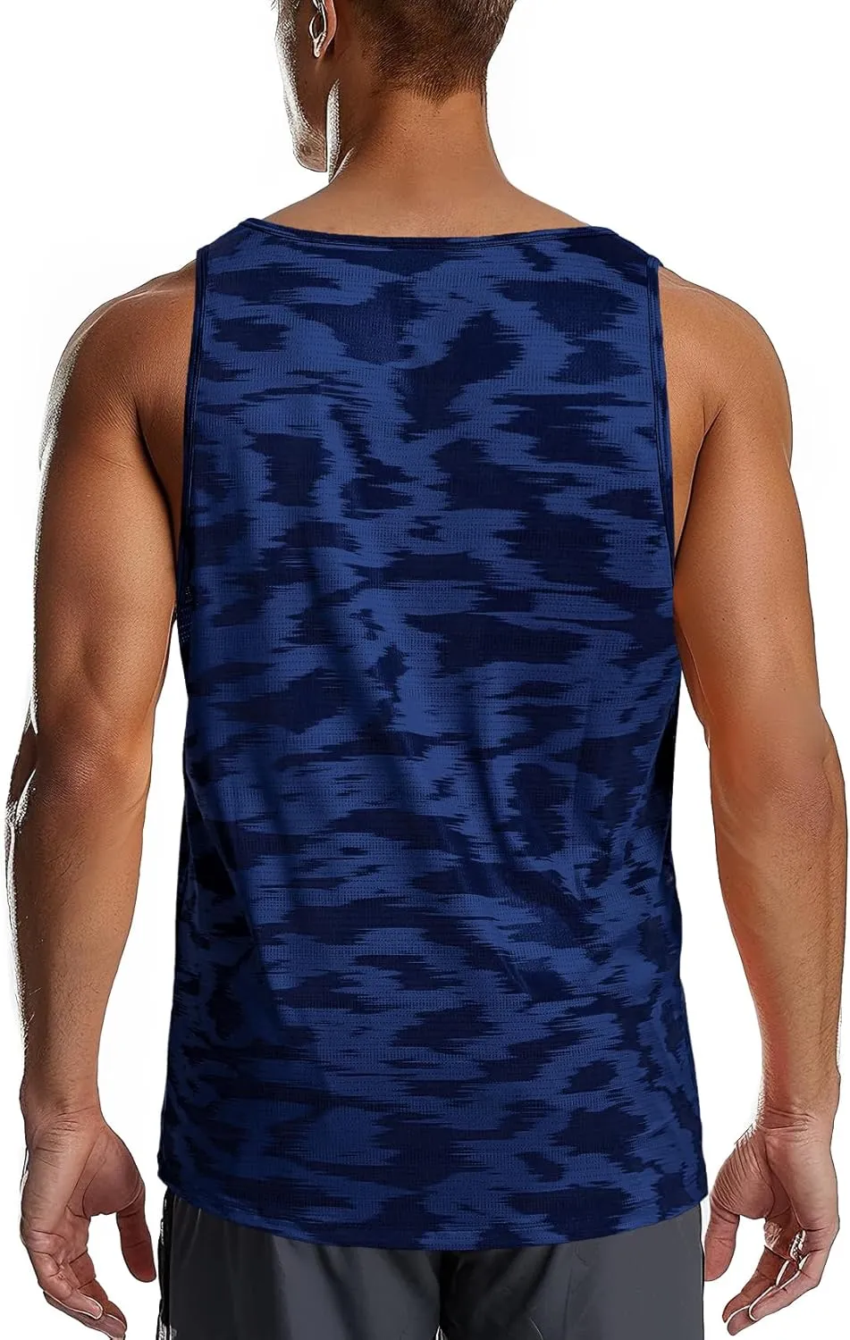 Zengjo Mens Tank Tops Workout Sleeveless Shirts Quick Dry Running Gym Mesh Muscle Tanks