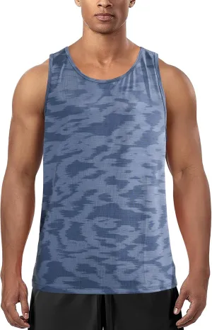 Zengjo Mens Tank Tops Workout Sleeveless Shirts Quick Dry Running Gym Mesh Muscle Tanks